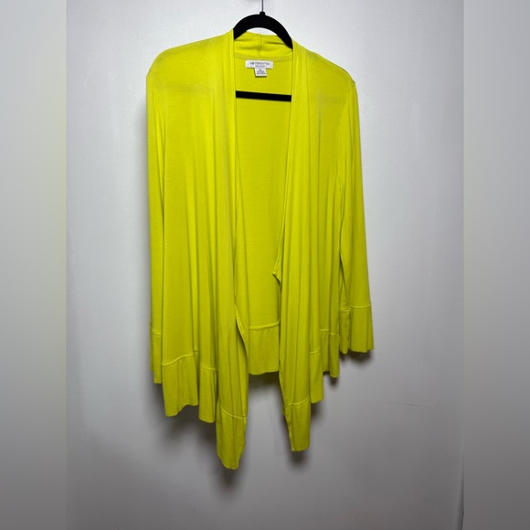 Liz Claiborne Bright Yellow Open Front Cardigan Size XL - Picture 4 of 8